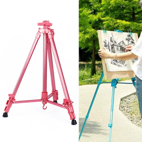 Adjustable Colored Metal Sketch Display Aluminium Alloy Folding Easel(Rose Gold)