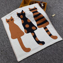 Cotton three-layer Gauze Square Cotton Towel Cartoon Hanging Towel(Cat)
