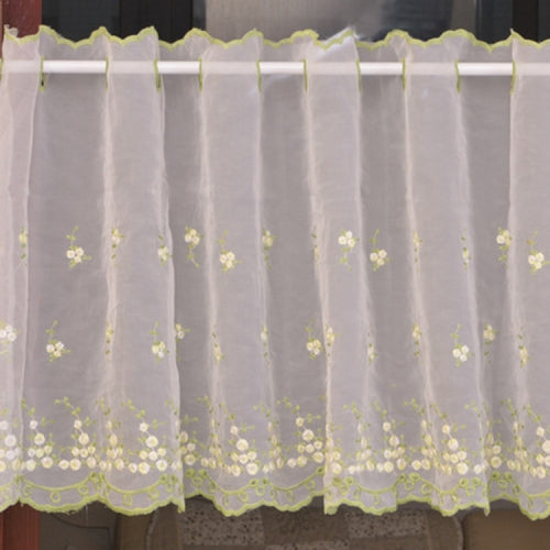 Simple Pastoral Embroidery Flower Window Bbalcony Flower Window Tulle Curtain, Size: 150cm x 65cm(Beige)