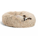 Autumn and Winter Plush Round Pet Nest Warm Pad Small kennel, Size:80cm(Beige)