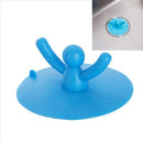10 PCS Cartoon Cute Little People Shape Pool Water Stopper Silicone Floor Drain Cover Kitchen Anti-odor Sewer Cover(Blue)