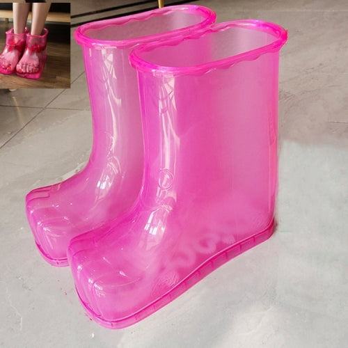 Non-Magnetic Portable Household Plastic High Tube Bubble Foot Shoes Bubble Bucket, Size:Height 28CM 45 Yards(Rose Red)