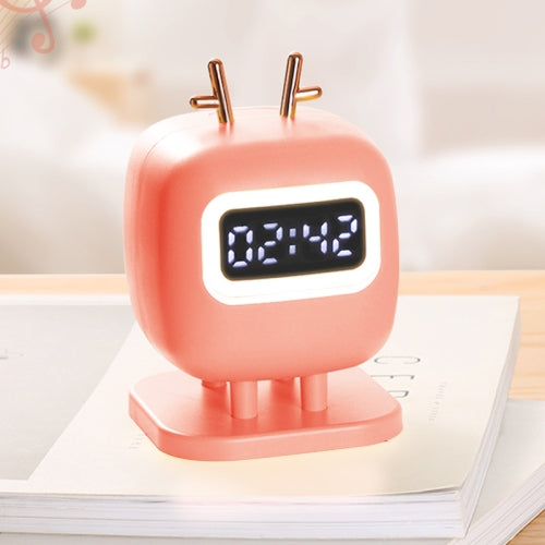 Multifunctional Electronic Alarm Clock Bedside Night Light Intelligent Childrens Clock(Orange)