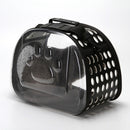 Outdoor Foldable Transparent Puppy Travel Breathable Carrying Bags Shoulder Bags, Size:L (Black)