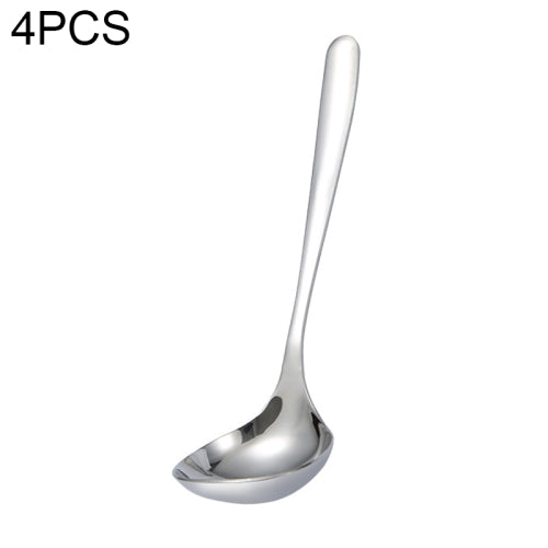 4 PCS Stainless Steel Soup Spoon Restaurant Common Spoon Household Rice Bowl, Size:Large