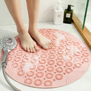 Bathroom Anti-slip Round Mat Suction Cup Massage Foot Pad(Pink)