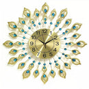 Creative Peacock Wall Clock Personality Mute Living Room Decoration Clock, Size:60 cm(Gold)