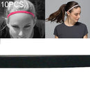 10 PCS Elastic Rope Candy Color Sports Yoga Hair Band Headband Sweat Band(Black)