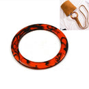 3 PCS Circle Resin Handmade Bag Handle(Red Tortoiseshell)