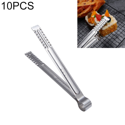 10 PCS Stainless Steel Food Clip Bread Barbecue Clip Steak Buffet Clip, Size:9 inches