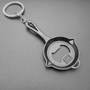 2 PCS Pan Bottle Opener Key Chain Car Bag Pendant(Black)