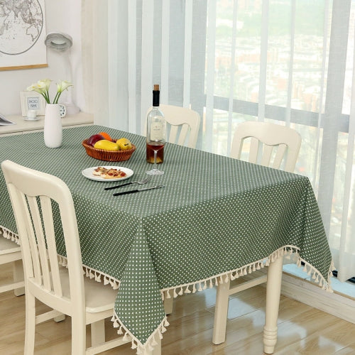Cloth Cotton Dining Tablecloth Decoration Cloth, Size:140x200cm(Blue Dots)
