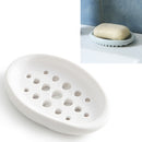 Bathroom Silicone Drain Soap Box(White)