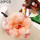 20 PCS Photo Headwear Simulation Small Peony Flower Hairpin Word Clip Beach Vacation Hair Accessories(Orange Powder)