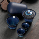 6 in 1 Temmoku Portable Travel Kung Fu Teaware Tea Cup Set