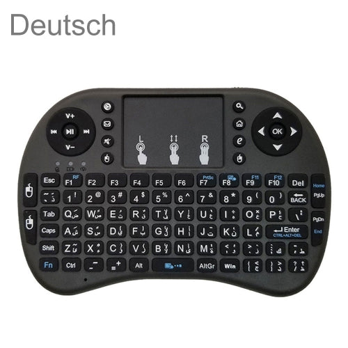 Support Language: German i8 Air Mouse Wireless Keyboard with Touchpad for Android TV Box & Smart TV & PC Tablet & Xbox360 & PS3 & HTPC/IPTV