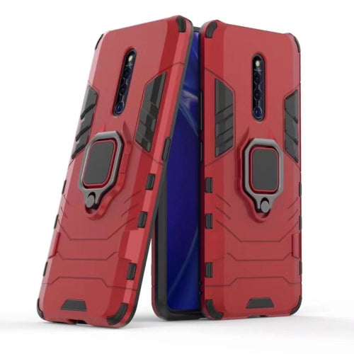 PC + TPU Shockproof Protective Case for VIVO X27 Pro, with Magnetic Ring Holder(Red)
