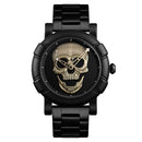SKMEI 9178 Skull Pattern Multifunctional Outdoor Men Fashion Waterproof Quartz Wrist Watch (Cyan)