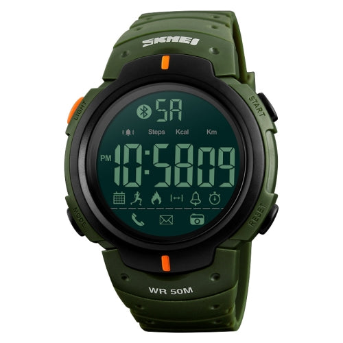 SKMEI 1301 Multifunction 50m Waterproof Sports Bluetooth Smart Watch, Compatible with Android & iOS System(Army Green)