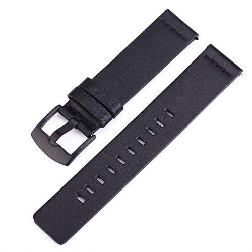 Smart Watch Black Buckle Leather Wrist Strap for Apple Watch / Galaxy Gear S3 / Moto 360 2nd, Specification: 24mm(Black)