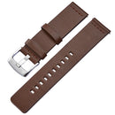 Smart Watch Silver Buckle Leather Wrist Strap for Apple Watch / Galaxy Gear S3 / Moto 360 2nd, Specification: 20mm(Brown)
