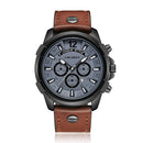 CAGARNY 6882 Fashion Waterproof Polychromatic Metal Shell Quartz Watch with Leather Wristband