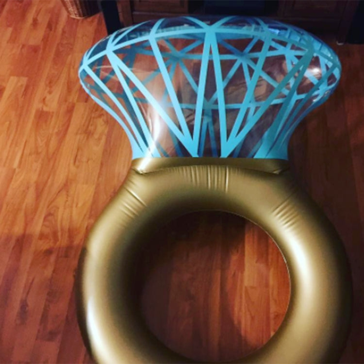 Inflatable Ring Raft Water Fun Inflatable Diamond Ring Shaped Pool Lounge Swimming Ring Flo