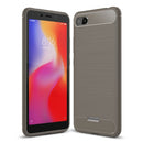 Brushed Texture Carbon Fiber Shockproof TPU Case for Xiaomi Redmi 6A (Grey)