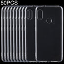 50 PCS Shockproof TPU Protective Back Case for Xiaomi Redmi 6 Pro / A2 Lite(Transparent)