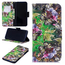 3D Colored Drawing Green Butterfly Pattern Horizontal Flip Leather Case for Xiaomi Redmi Note 7 / Redmi Note 7 Pro, with Holder & Card Slots & Wallet