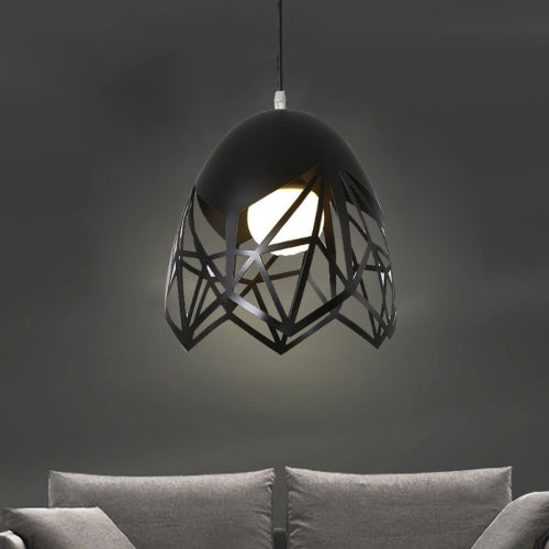 YWXLight Pendant Lights Black White Hollow Hanging Lamp with E27 Bulb (Black)