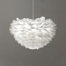 YWXLight Loft Modern White Nature Goose Feather Pendant Lights Romantic E27/E26 LED Pendant Lamps for Home Restaurant Bedroom Living Room (Cold White)