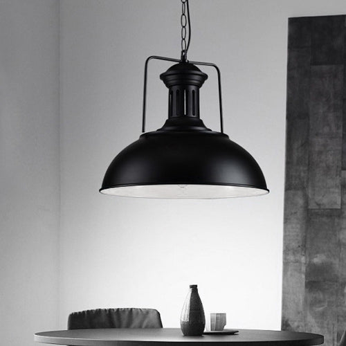 YWXLight Black Pot Lid Hanging Lamp Pendant Lights with E27 Bulb (Cold White)