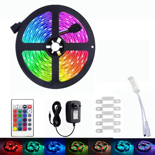 YWXLLight UK Plug 5M 2835 SMD Waterproof Light With 24 Key Remote Control Plug Accessories RGB LED Light Strip