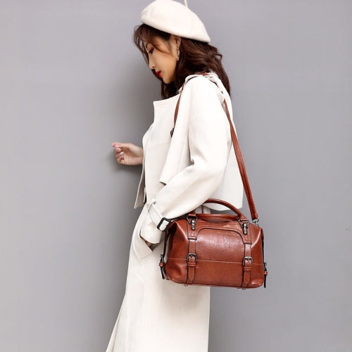 Casual PU Shoulder Bag Ladies Handbag Messenger Bag (Brown)