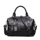 Fashion Casual Retro Oil PU Shoulder Bag Ladies Handbag Messenger Bag (Black)