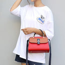 Retro Mixed Color PU Leather Single Shoulder Crossbody Bag Ladies Handbag (Red)