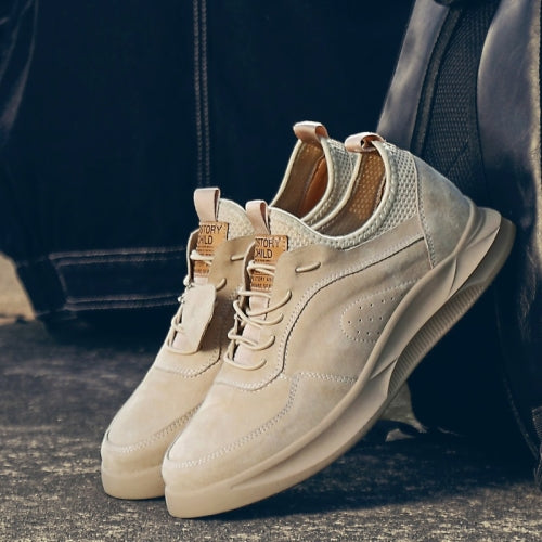 Fashion Sports Comfortable Wear Resistant Casual Shoes for Men (Color:Beige Size:38)