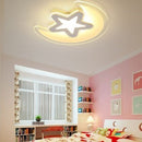 Simple Creative LED Ceiling Lamp Star Moon Ceiling Lamp Nordic Art Ceiling Lamp Modern Bedroom Ceiling Lamp 620mm (White Light)