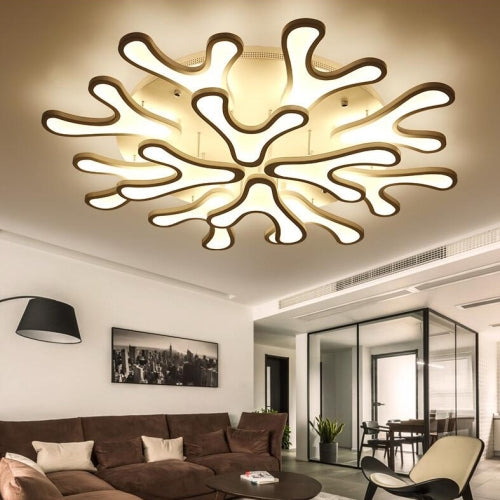 Simple Modern Led Ceiling Lamp Creative Atmosphere Hotel Lobby Ceiling Lamp Living Room Nordic Flower Ceiling Lamp, 12 Heads 1000mm (Warm White)