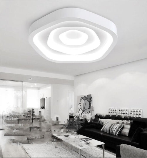 Rose Shape Modern Living Room Bedroom Minimalist LED Ceiling Lamp, Diameter: 430mm(White Light)