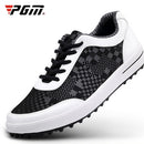 PGM Golf Ultralight Printed Breathable Mesh No Wrinkles Shoes Sneakers for Men (Color:Black White Size:39)