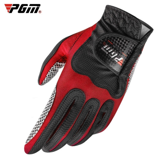 PGM Golf Microfiber Single Non-slip Left Hand Gloves for Men (Color:Black Red Size:S)