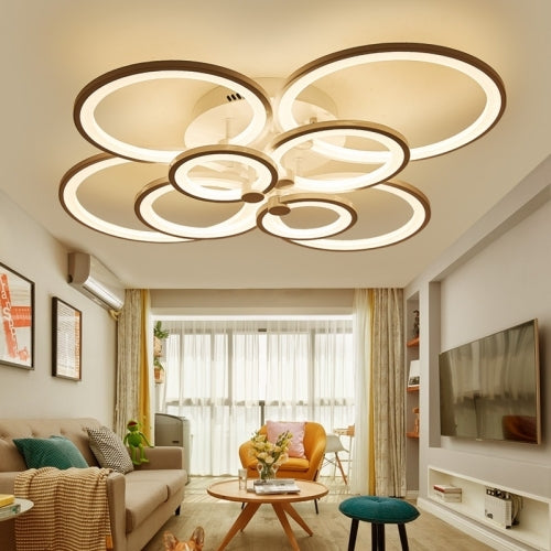 103W Creative Round Modern Art LED Ceiling Lamp, 10 Heads(Warm White)