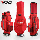 PGM Golf Ultra Light Portable Retractable Nylon Ball Bag with Pulley & Rain Cover (Red)