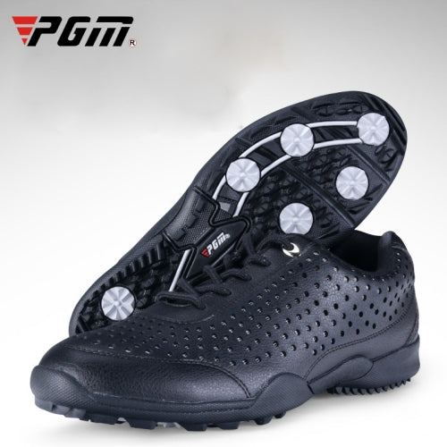 PGM Golf Non-slip Breathable Waterproof PU Sneakers Outdoor Sport Shoes for Men (Color:Black Size:43)