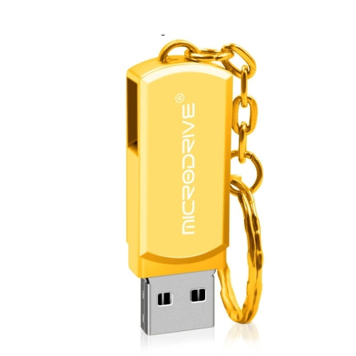 MicroDrive 64GB USB 2.0 Creative Personality Metal U Disk with Keychain (Gold)