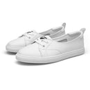 Shallow Mouth Flat Bottom Casual One-legged Lazy Shoes for Women (Color:White Size:37)