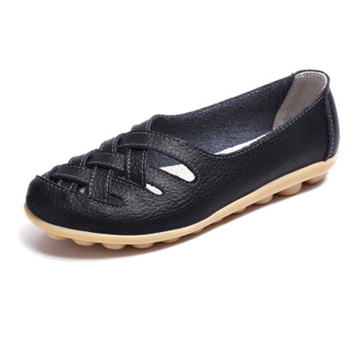Hollow Woven Casual Nurse Shoes Cover Foot Peas Shoes for Women (Color:Black Size:37)