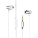 Borofone BM29 3.5mm Gratified Universal Business Headset In-ear Earphones with Mic & Line Control (White)